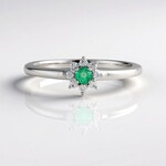 Anello in argento con Smeraldo Colombiano