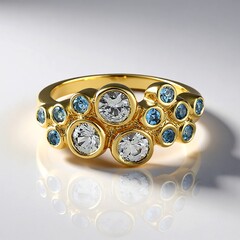 Anello in oro con Zaffiro Bianco (Adela Gold)