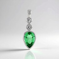 Pendentif en argent et Quartz vert émeraude
