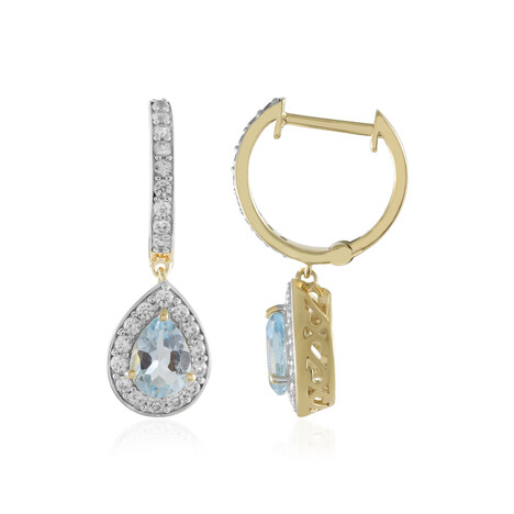 Pendientes en plata con Topacio azul cielo