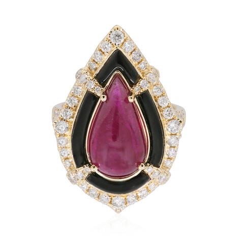 Anillo en oro con Rubelita de Brasil AAA (CIRARI)