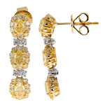 Gouden oorbellen met gele S12 diamanten (CIRARI)