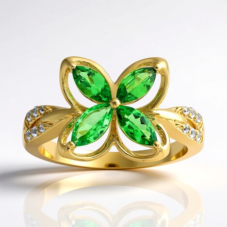 Anello in oro con Tsavorite del Kenya (de Melo Gold)