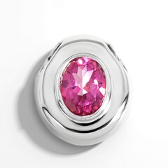 Ciondolo in argento con Topazio Rosa (MONOSONO COLLECTION)