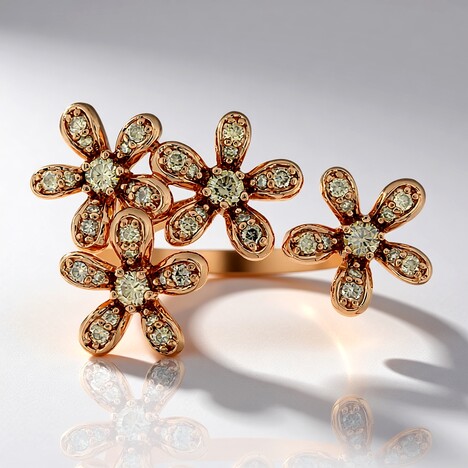 Anello in oro con Diamante Rose de France SI1 di Argyle (Annette)