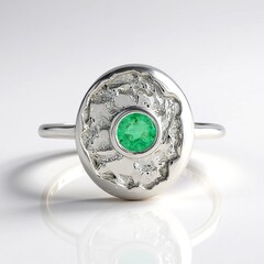 Anello in argento con Smeraldo Colombiano
