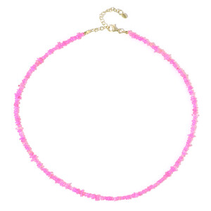 Collar en plata con Ópalo rosa de Etiopía