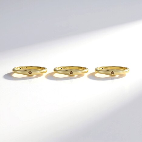 Anello in oro con Diamante Champagne I2 (de Melo Gold)