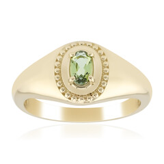 Gouden ring met een Onverhitte Groene Tanzaniet