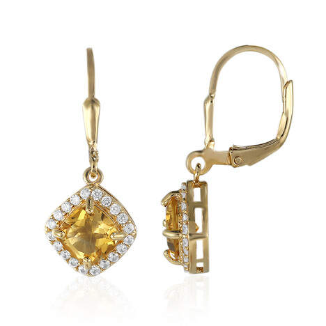 Zilveren oorbellen met citrienstenen