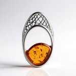 Ciondolo in argento con Ambra Baltica Cognac (dagen)