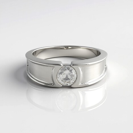 Anello in argento con Topazio Bianco