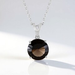 Collana in argento con Quarzo Fumè