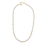 Zilveren halsketting met Witte zoetwater kweekparels