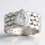 Anello in argento con Topazio Bianco