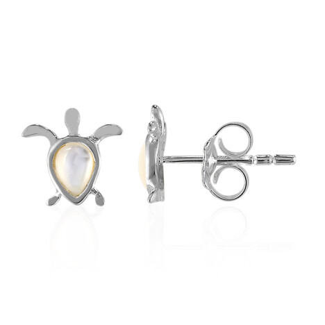 Perlmutt-Silberohrringe