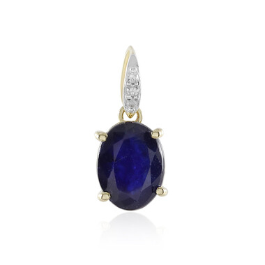 Colgante en oro con Zafiro azul de Madagascar