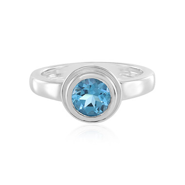 Bague en argent et Topaze bleu Suisse