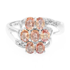 Nicht erhitzter Padparadscha-Saphir-Goldring (AMAYANI)