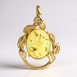 Ciondolo in argento con Ambra Baltica Limone (dagen)