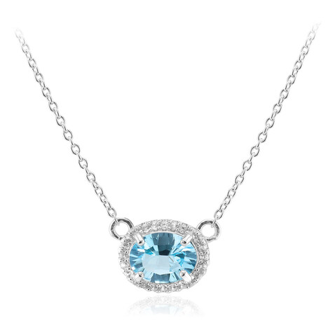 Sky Blue Topaz Silver Necklace