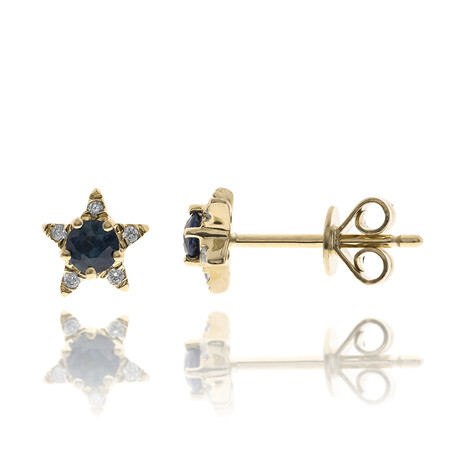 14K Ceylon Sapphire Gold Earrings (CIRARI)