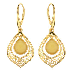 Milky Baltic Amber Silver Earrings (dagen)