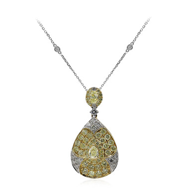 Gelber SI2 Diamant-Goldhalskette (CIRARI)