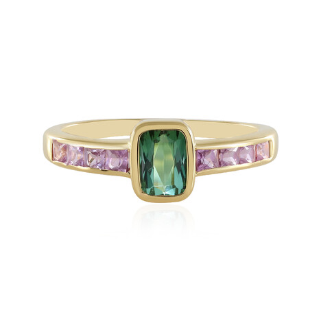 Zilveren ring met een groene Benedito toermalijn (Adela Silber)