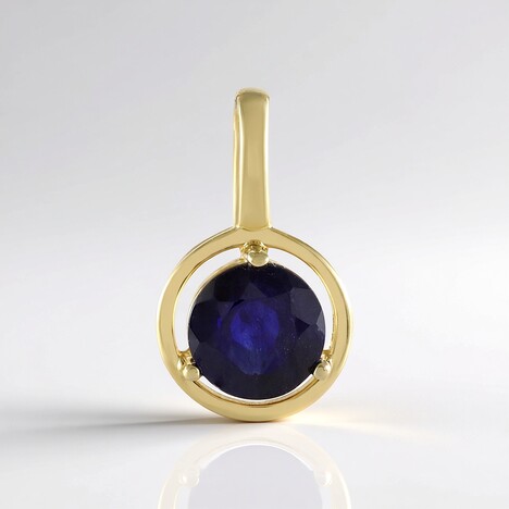 Ciondolo in argento con Zaffiro Blu del Madagascar