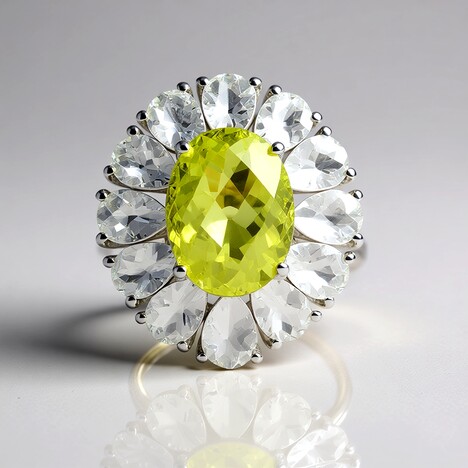 Bague en argent et Quartz de l'Ouro Verde (Gems en Vogue)