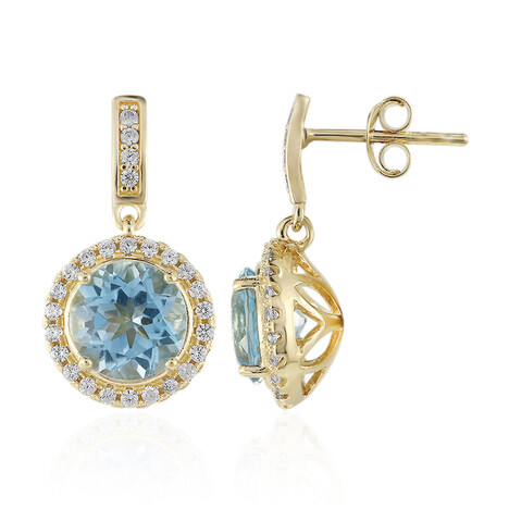 Boucles d'oreilles en argent et Topaze bleu ciel