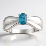Anello in argento con Cianite Verde
