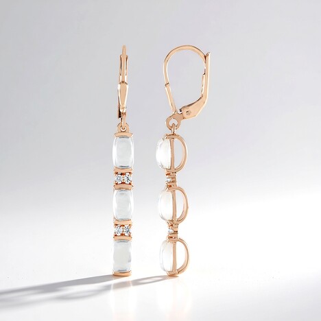Orecchini in argento con Quarzo Bianco (KM by Juwelo)