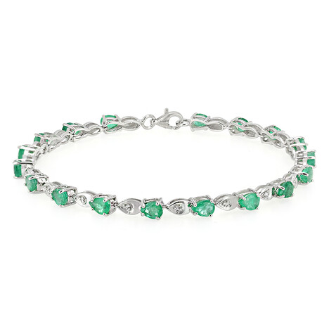 Zilveren armband met Zambia-smaragdstenen