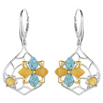 Zilveren oorbellen met turkooisstenen (dagen)