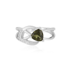 Moldavite Silver Ring