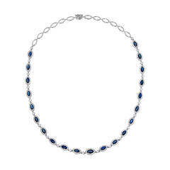 Gouden halsketting met een Ceylon saffier (CIRARI)