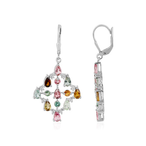 Zilveren oorbellen met toermalijnen