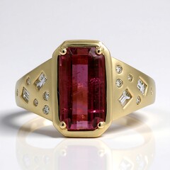 Anello in oro con Tormalina Rosa (CIRARI)