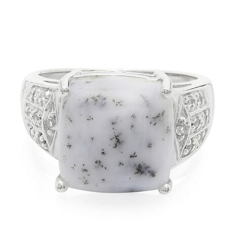 Dendritic Agate Silver Ring