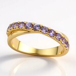 Anello in oro con Zaffiro Ceylon Porpora (non riscaldato)
