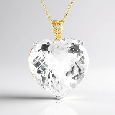 Collier en argent et Quartz blanc (Gems en Vogue)