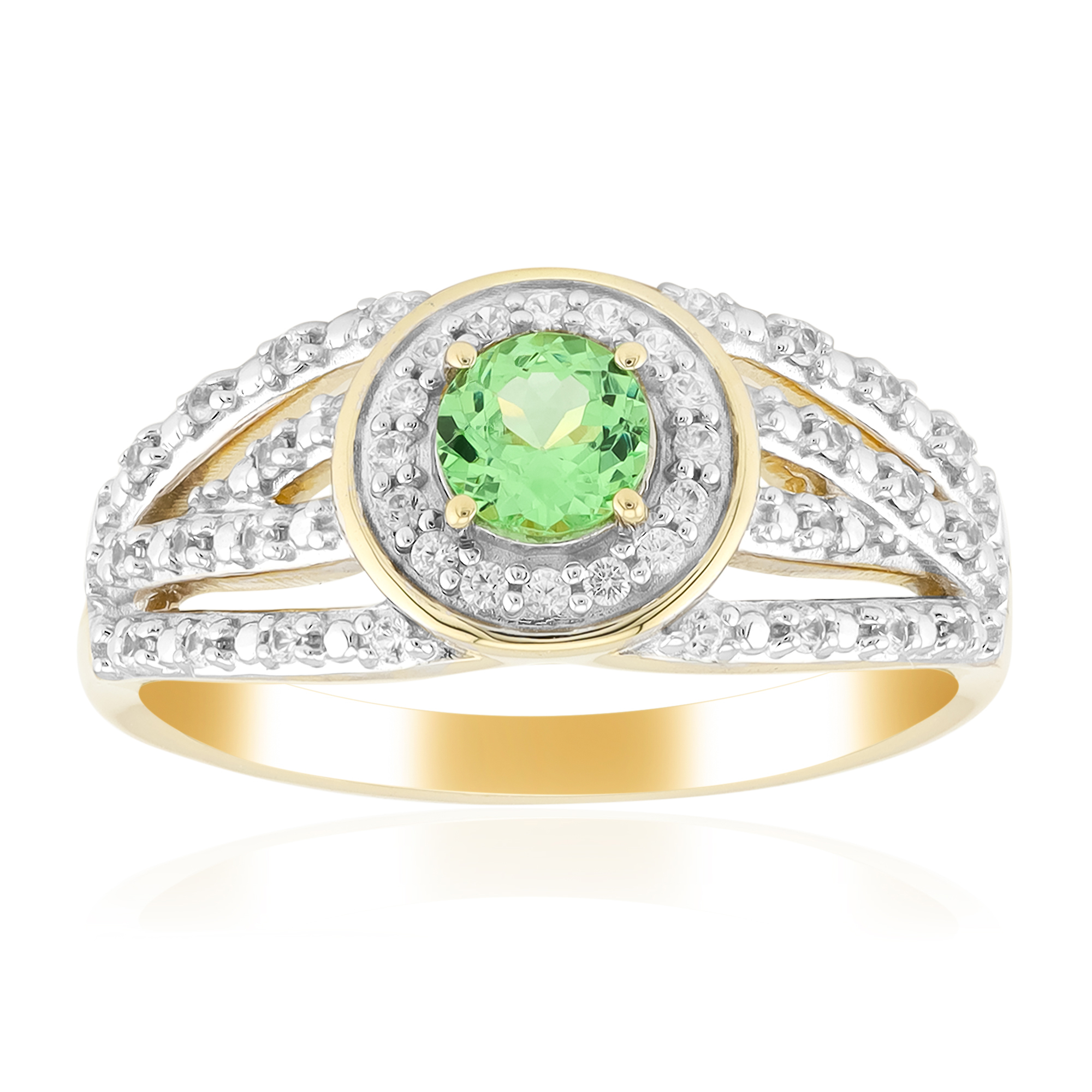 Kenyan Tsavorite Gold Ring, 375 Yellow Gold