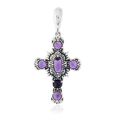 Sambia-Amethyst-Silberanhänger (Desert Chic)