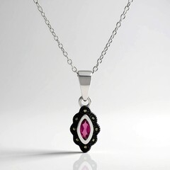 Collana in argento con Rodolite