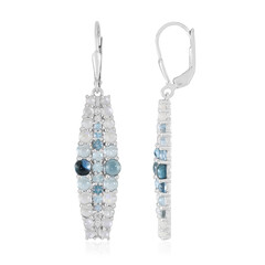 Pendientes en plata con Topacio azul de Londres