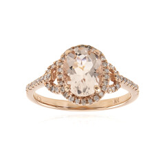 Gouden ring met een AAA Morganiet