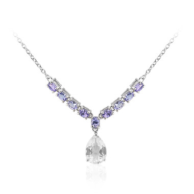 Weißer Topas-Silbercollier
