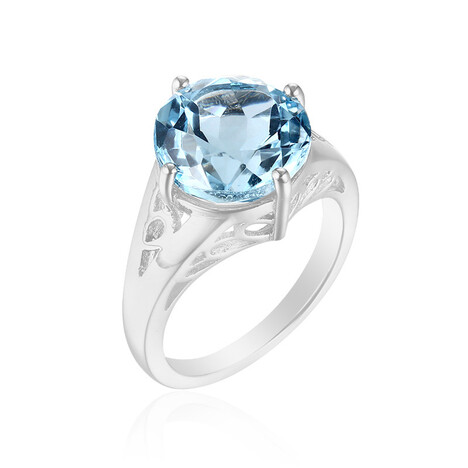 Anello in argento con Topazio Blu Cielo